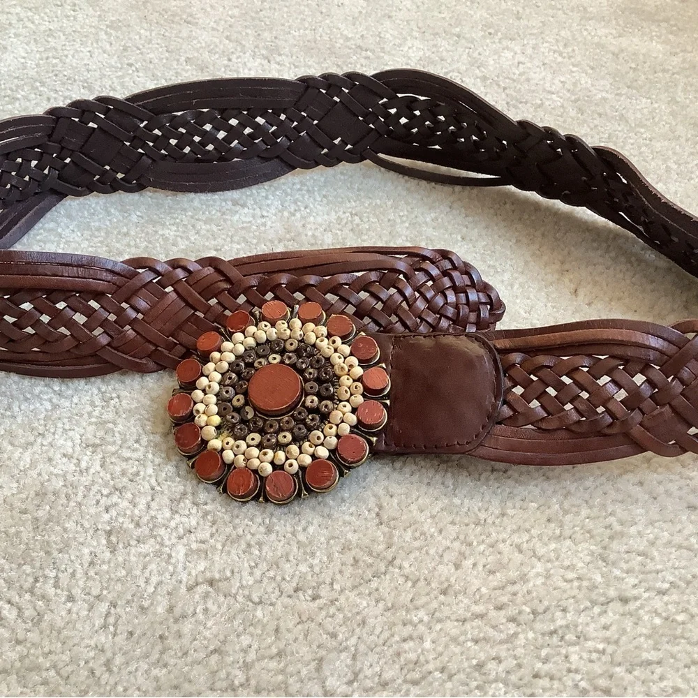 Another Line Inc braided genuine leather belt L